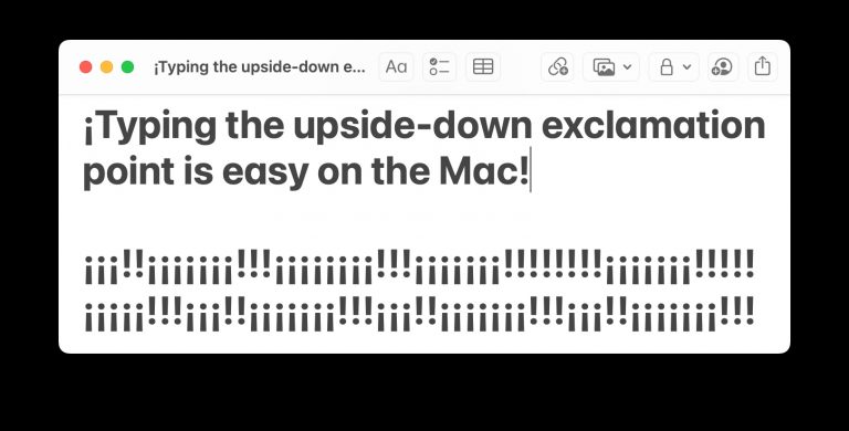 How to Type Upside down Exclamation Mark on Mac